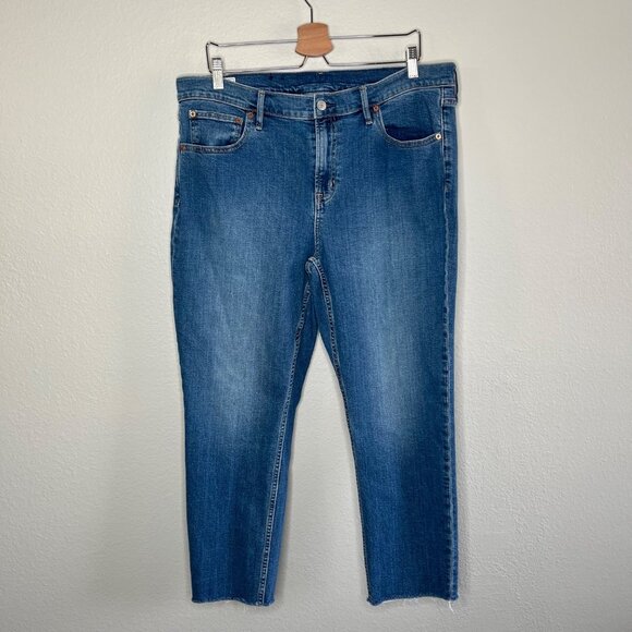Gap Vintage Slim Mid Rise Medium Indigo Blue Denim Wash Jeans 34/18R - Picture 5 of 14